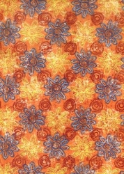 Transparentpapier Paradiso Blüten, orange, 115 g, 50 x 61 cm, 1 Rolle