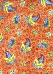 Transparentpapier Paradiso Ornamente, orange, 115 g, 50 x 61 cm, 1 Rolle