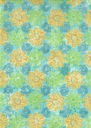 Transparentpapier Paradiso Blüten, türkis, 115 g, 50 x 61 cm, 1 Rolle