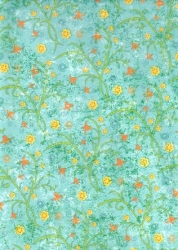 Transparentpapier Paradiso Blumen, türkis, 115 g, 50 x 61 cm, 1 Rolle