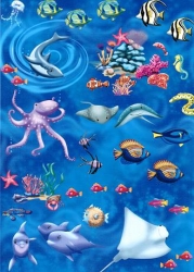 Transparentpapier Kinderland, Unterwasserwelt, 115 g, DIN A 4, 1 Blatt
