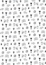 Transparentpapier Silver Style, christliche Symbole 115g, DIN A4