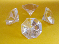 Acryldiamanten geschliffen, gross, klar, 200 gr.